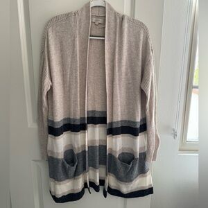 Loft color block striped cardigan size large